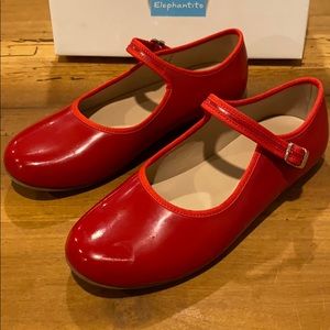 Elephant into Red Patent Mary Jane